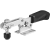 AMF 6830T - Horizontal acting toggle clamp with open clamping arm and horizontal base