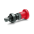 GN817 - Indexing plungers with red knob, Type CK with rest position, with lock nut