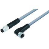 M8, series 718, Automation Technology - Sensors and Actuators - connection cable male cable connector - female angled connector