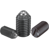 B0012 - Spring plungers with slot and ball, steel