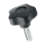 BN 14134 - Lobe knobs with threaded stud, steel zinc plated (Elesa® VCT.p), black, matte finish