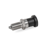GN 824 - Indexing Plungers, Stainless Steel, with Chamfered Pin, Type B without rest position, without lock nut