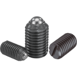 K0309 - Spring plungers with slot and ball, steel