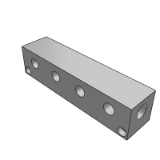 FCSLN - 歧管块-气压用歧管块-横向通孔-顶孔型一螺纹直径固定型-40方型
