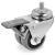 SRC/2R FR - Roues jumeles en caoutchouc gris, corps en polyamide avec pare-fils, monture pivotante à tige avec frein