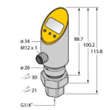 6832626 - Pressure Transmitter (Rotatable), 2 PNP/NPN Transistor Switching Outputs