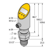 6834053 - Pressure Transmitter (Rotatable), With Analog Output and PNP/NPN Transistor Swit