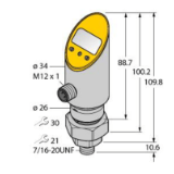 6832856 - Pressure Transmitter (Rotatable), With Analog Output and PNP/NPN Transistor Swit