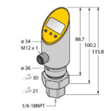 6832654 - Pressure Transmitter (Rotatable), 2 PNP/NPN Transistor Switching Outputs