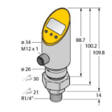 6832918 - Pressure Transmitter (Rotatable), With Analog Output and PNP/NPN Transistor Swit