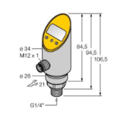 6833451 - Pressure sensor, 2 PNP/NPN Transistor Switching Outputs